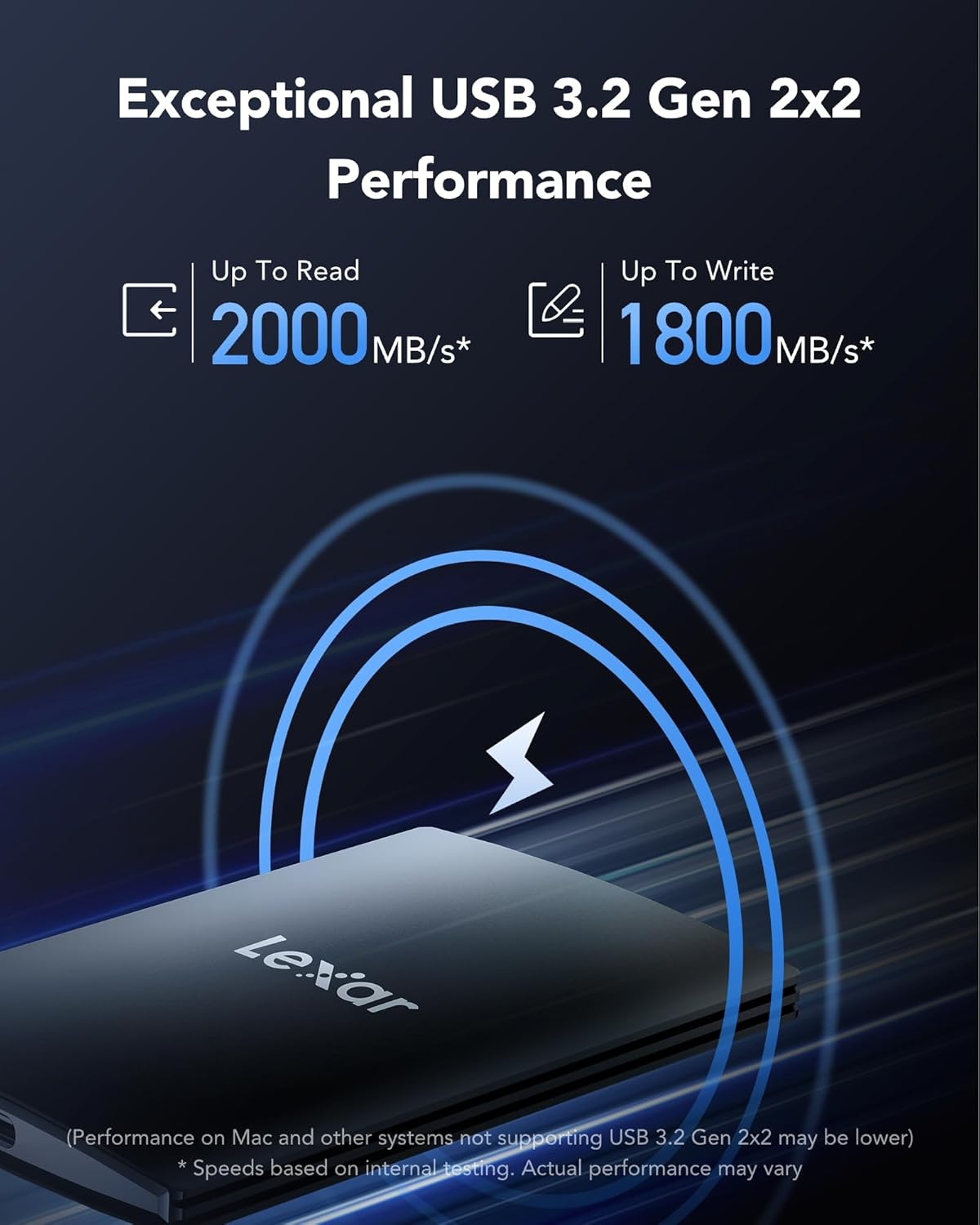 LEXAR SSD SL500 PORTABLE SSD 2 TB USB3.2 GEN2X2 UP TO 2000 MBS /1800 MBS thumbnail 19