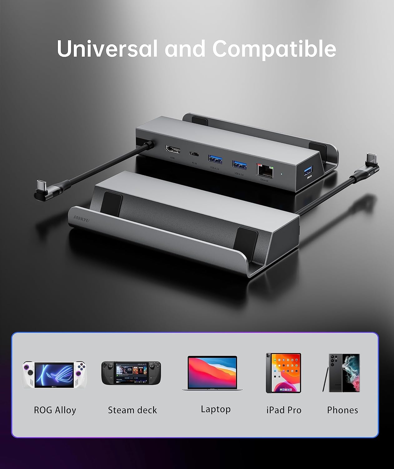 DOCKING STATION COMPATIBLE WITH STEAM DECK WITH PD+HDMI+USB 3.0 ETHERNET HC-86E thumbnail 14