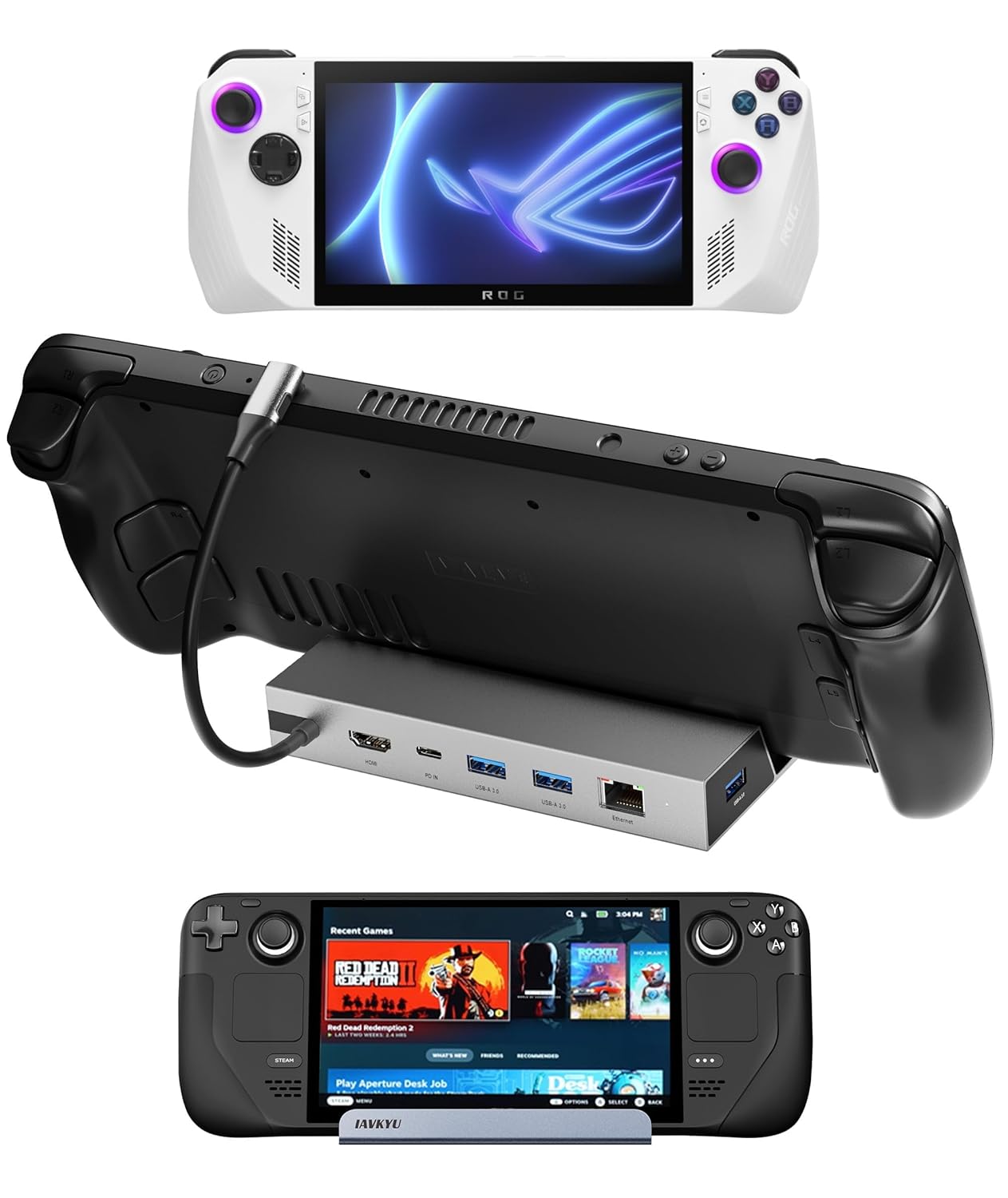 DOCKING STATION COMPATIBLE WITH STEAM DECK WITH PD+HDMI+USB 3.0 ETHERNET HC-86E thumbnail 15