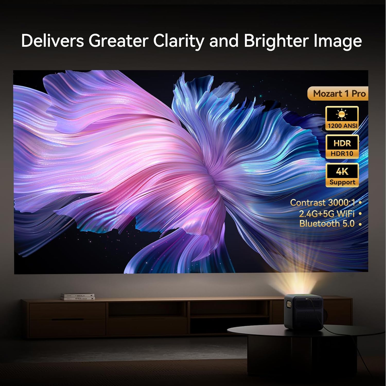 WANBO MOZART 1 PRO PROJECTOR (UPGRADED 2025) 1920X1080 FULLHD 1200 LUMEN WITH ANDROID TV DARK BLUE thumbnail 9