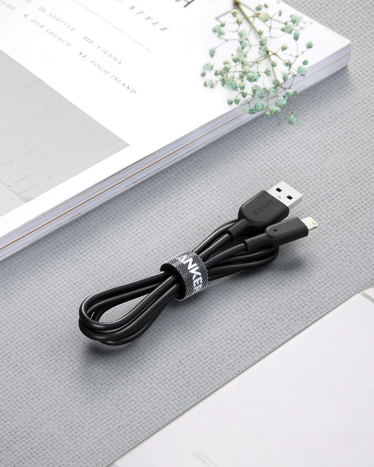 ANKER USB-A TO LIGHTNING CONNECTOR 10FT NYLON BRAIDED CABLE BLACK A8454H12 thumbnail 12