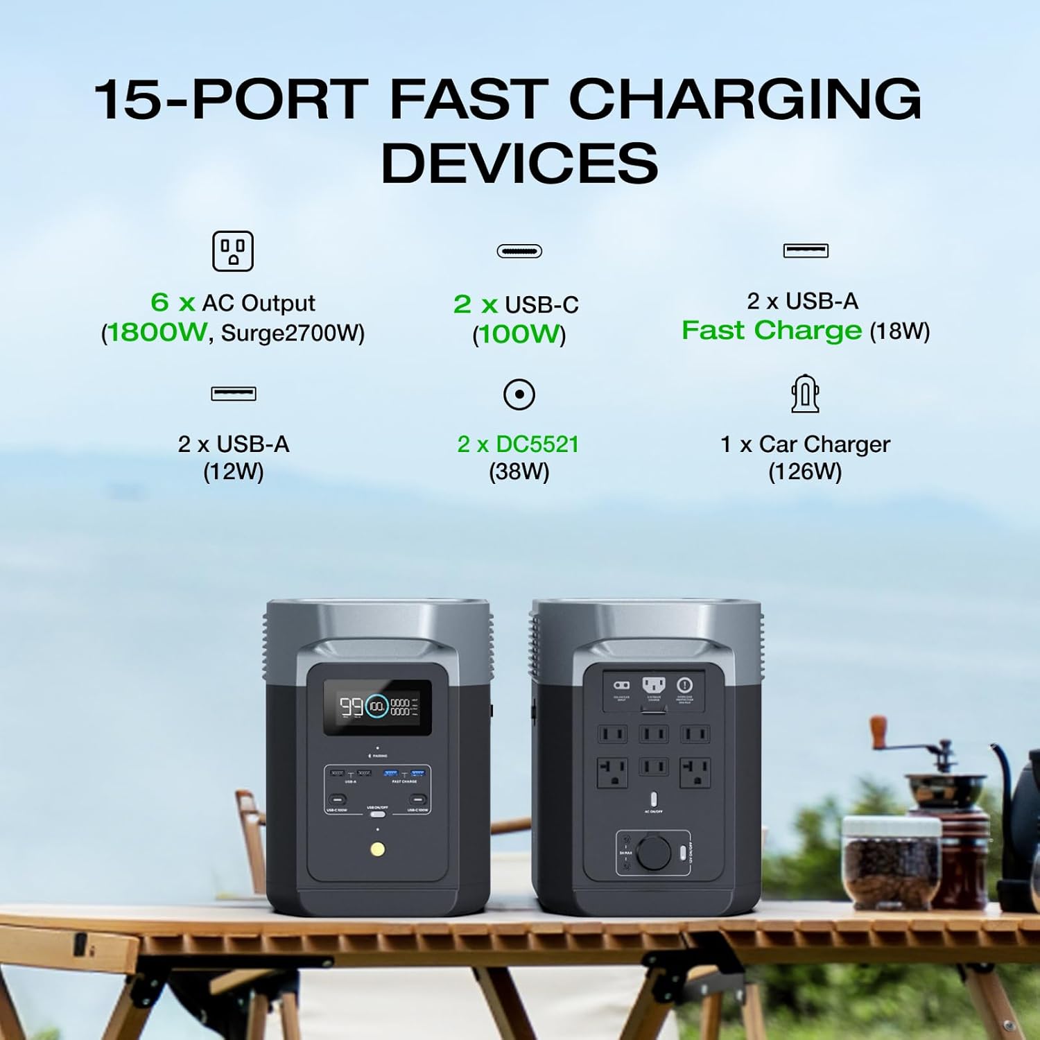 ECOFLOW DELTA 2 PORTABLE POWER STATION 1024WH EFD330 thumbnail 9