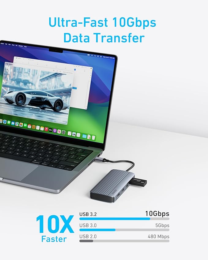 ANKER USB C HUB 7 IN 1 DUAL DISPLAY GRAY A8374AA1 thumbnail 12