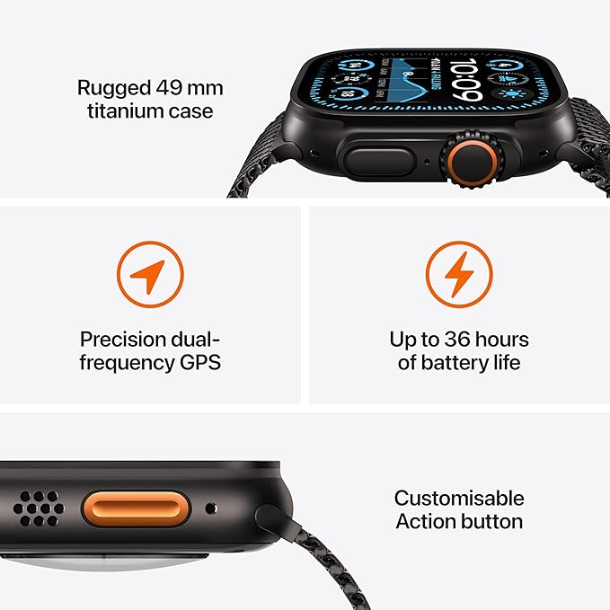 APPLE WATCH ULTRA 2 49MM (2024) NATURAL TITANIUM WITH TAN ALPINE LOOP MEDIUM MX4F3 thumbnail 8
