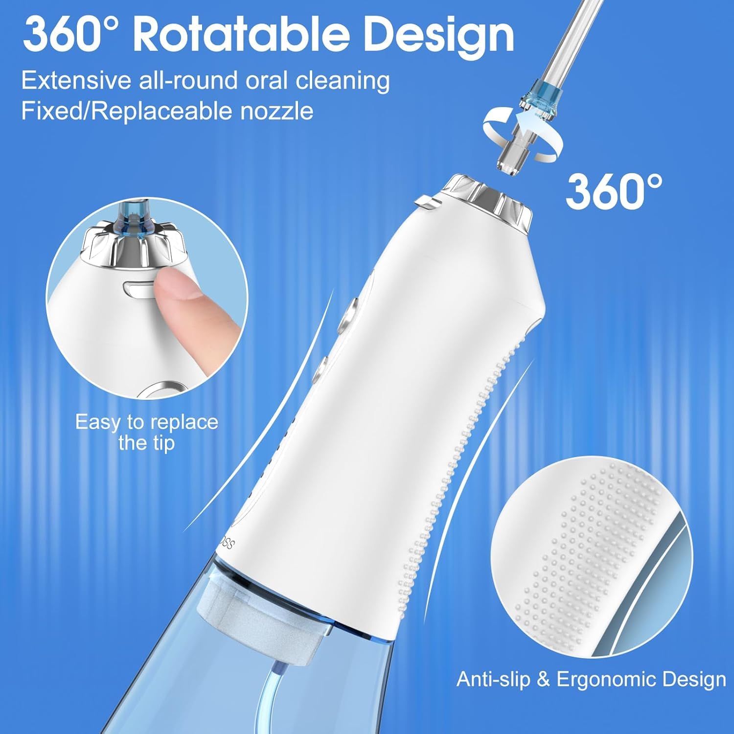 H20 FLOSS PORTABLE ORAL IRRIGATOR WHITE HF-6 thumbnail 11