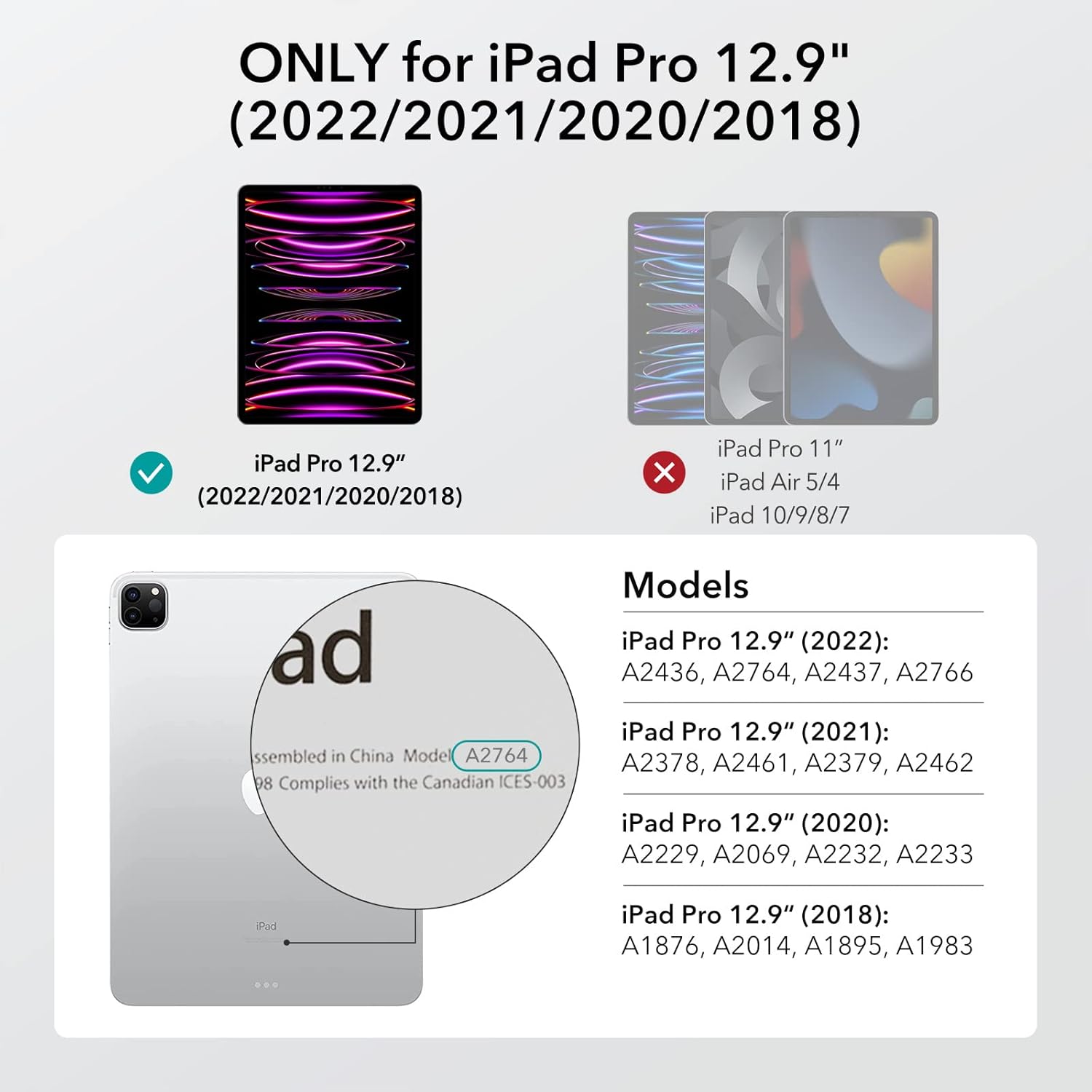 ESR IPAD PRO 12.9 INCH 3X GLASS SCREEN PROTECTOR CLEAR thumbnail 10
