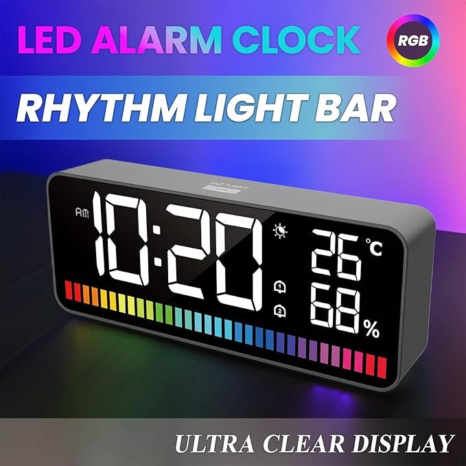 LED Alarm Clock 8002-A - Sleek Design with Bright Digital Display thumbnail 8