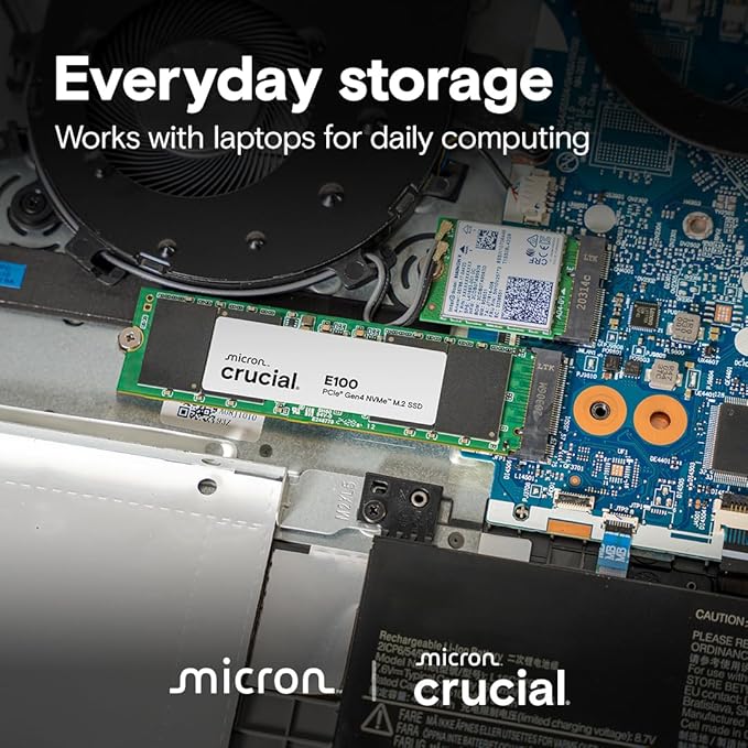 CRUCIAL E100 1TB PCIE GEN4 2280 NVME M.2 SSD CT1000E100SSD8 thumbnail 9