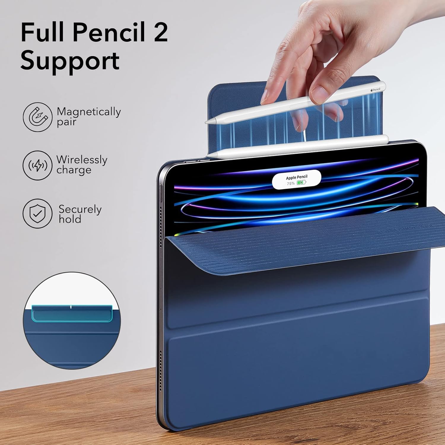 ESR IPAD PRO 11 (2020) REBOUND PENCIL SERIES WITH PENCIL SLOT NAVY BLUE thumbnail 11