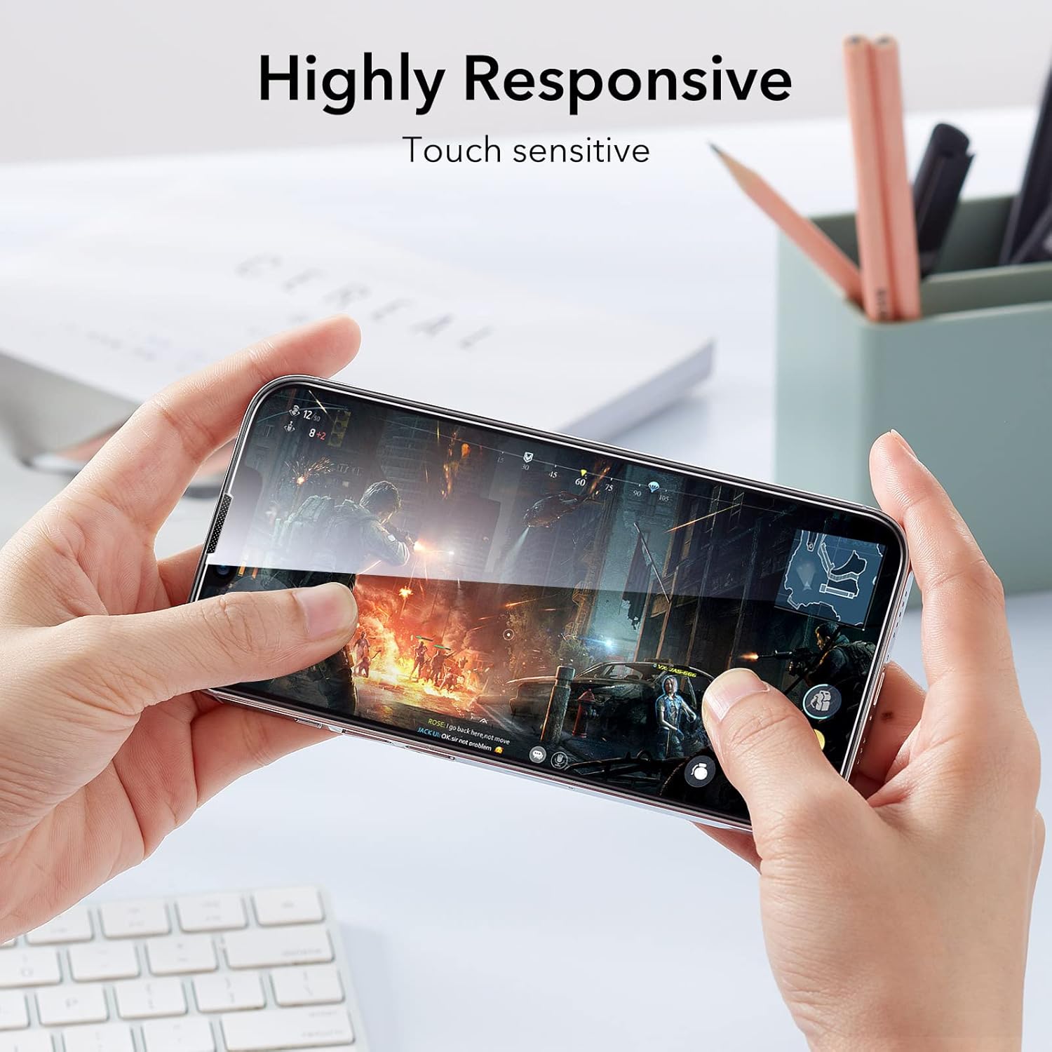 ESR IPHONE 14 PLUS SCREEN SHIELD TEMPERED GLASS SCREEN PROTECTOR ( PACK 1 ) CLEAR thumbnail 13