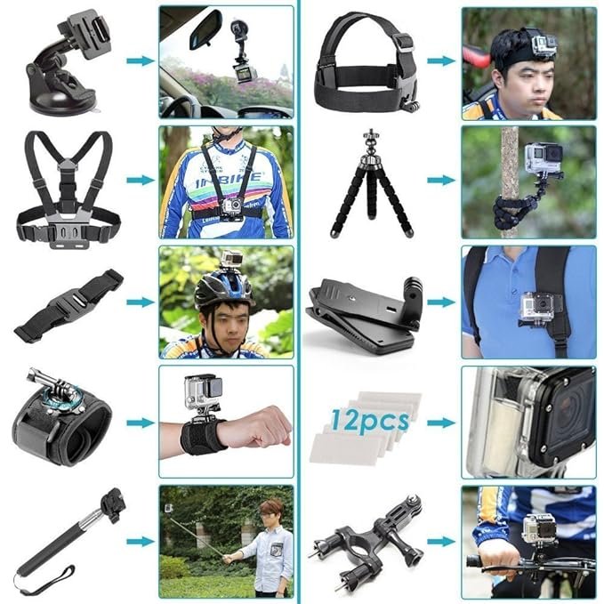 POWERPAK 50 IN 1 GOPRO ACTION CAMERA ACCESSORIES KIT thumbnail 8