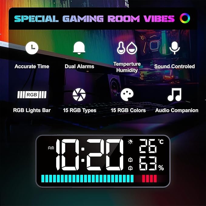 LED Alarm Clock 8002-A - Sleek Design with Bright Digital Display thumbnail 13
