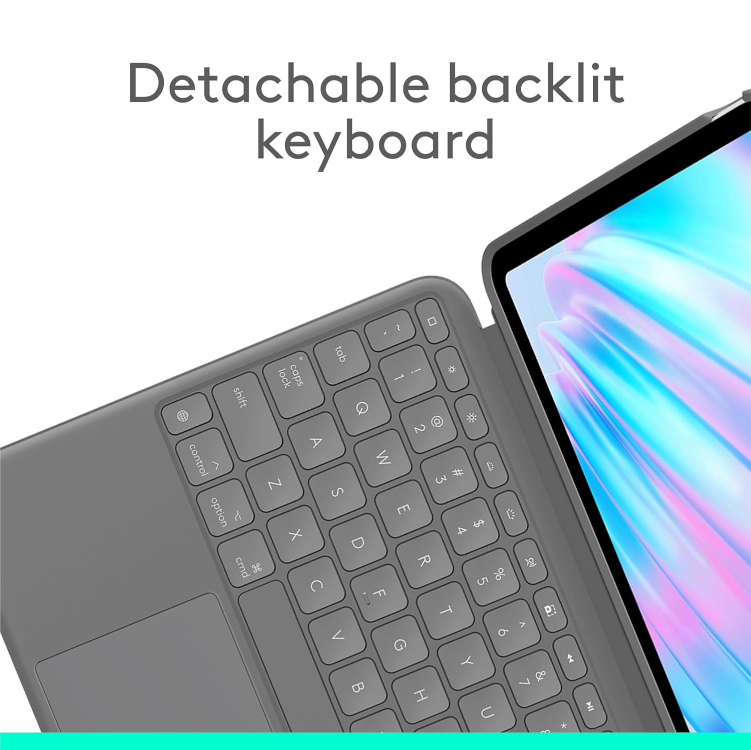 LOGITECH IPAD AIR 11 INCH (M2) AND IPAD AIR 5TH GENERATION COMBO TOUCH KEYBOARD CASE GRAY ARABIC 920-012637 thumbnail 11