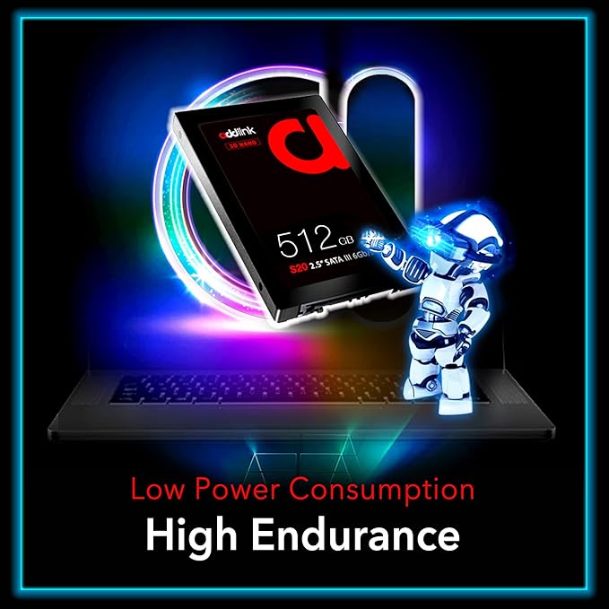 ADDLINK 2.5 INCH 3D NAND SATA III 6GB/S 512GB SSD BLACK AD512GBS20S3S thumbnail 3