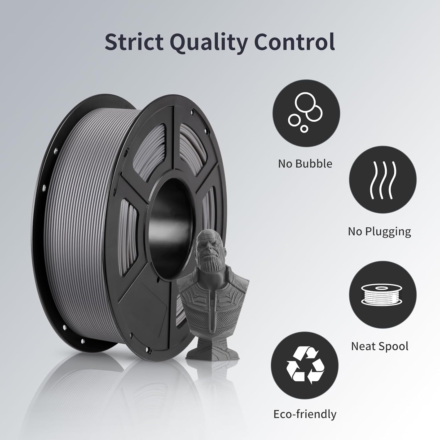ANYCUBIC PLA FILAMENT 1 75 MM 1KG GREY AHPLGE-107 thumbnail 13