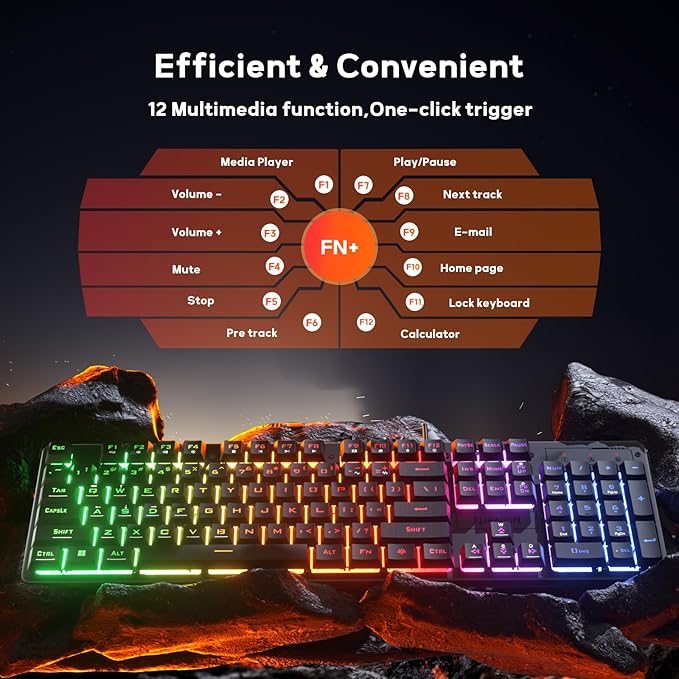 REDRAGON NETHERBANE RGB WIRED GAMING MEMBRANE KEYBOARD BLACK K521-RGB thumbnail 10