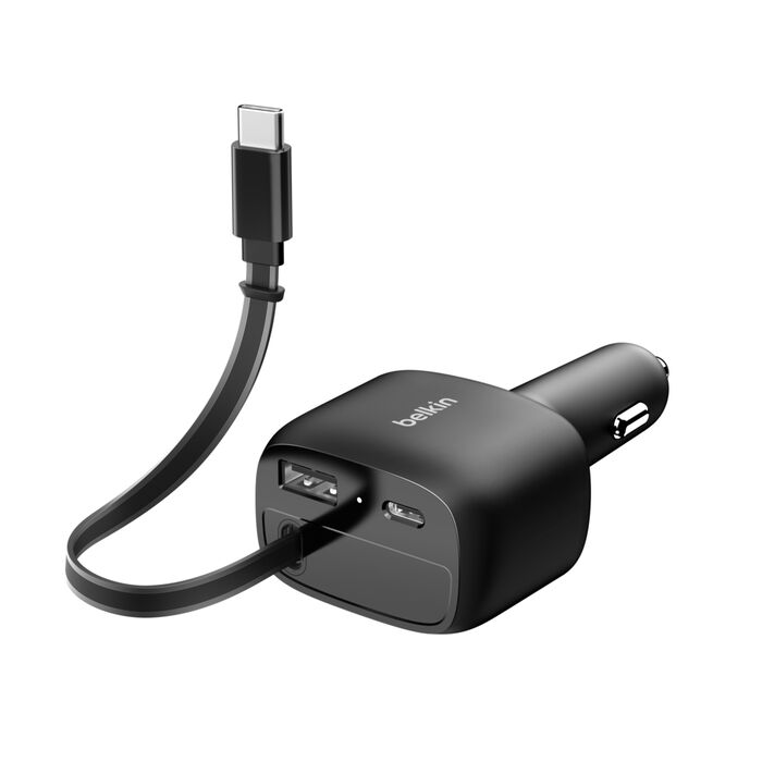 BELKIN BOOST CHARGE RETRACTABLE CAR CHARGER 75W BLACK CCC001HQBK thumbnail 9