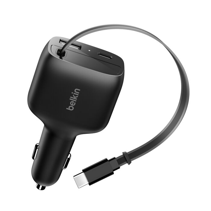 BELKIN BOOST CHARGE RETRACTABLE CAR CHARGER 75W BLACK CCC001HQBK thumbnail 8