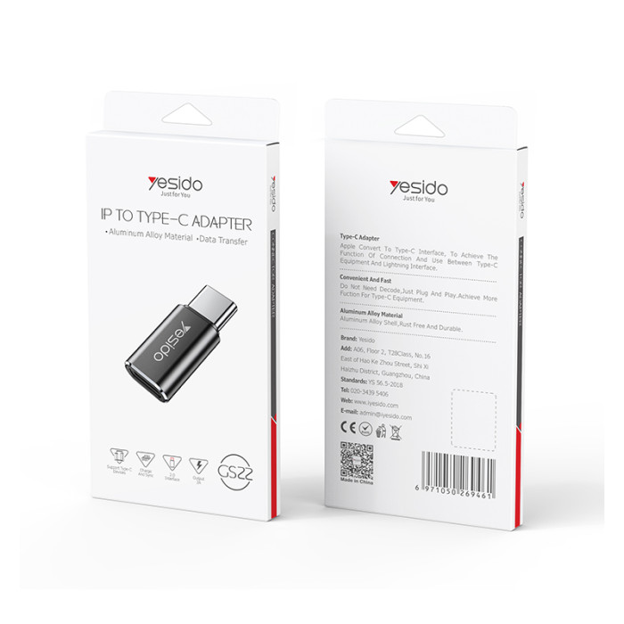 YESIDO USB C OTG ADAPTER BLACK GS28 thumbnail 8