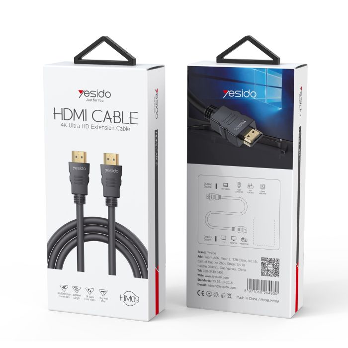 YESIDO HDMI TO HDMI 1.5M CABLE BLACK HM09 thumbnail 9