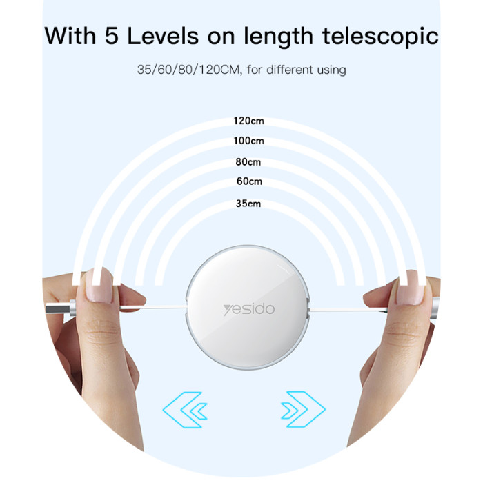 YESIDO 3 IN 1 RETRACTABLE CABLE FOR LIGHTNING MICRO AND TYPE-C CABLE CA117 thumbnail 7