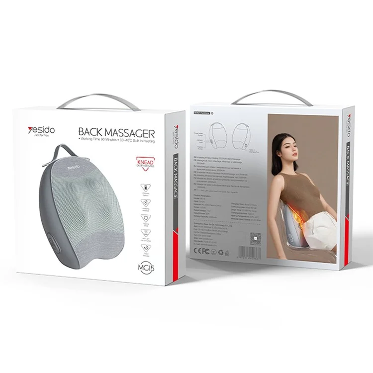 YESIDO RECHARGEABLE BACK MASSAGER HOT COMPRESS ERGONOMIC RELIEVE FATIGUE MASSAGE TOOL MG15 thumbnail 9