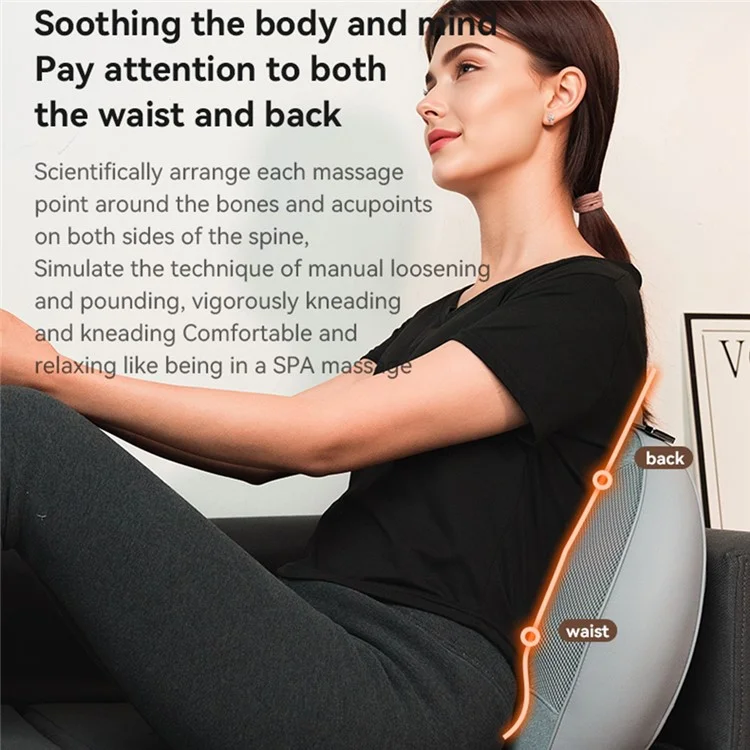 YESIDO RECHARGEABLE BACK MASSAGER HOT COMPRESS ERGONOMIC RELIEVE FATIGUE MASSAGE TOOL MG15 thumbnail 10