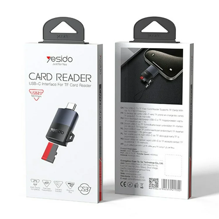 YESIDO CARD READER BLACK GS37 thumbnail 6