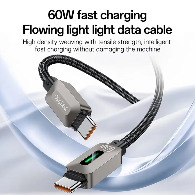 YESIDO TYPE C TO TYPE C 60W CABLE GREY CA198 thumbnail 17