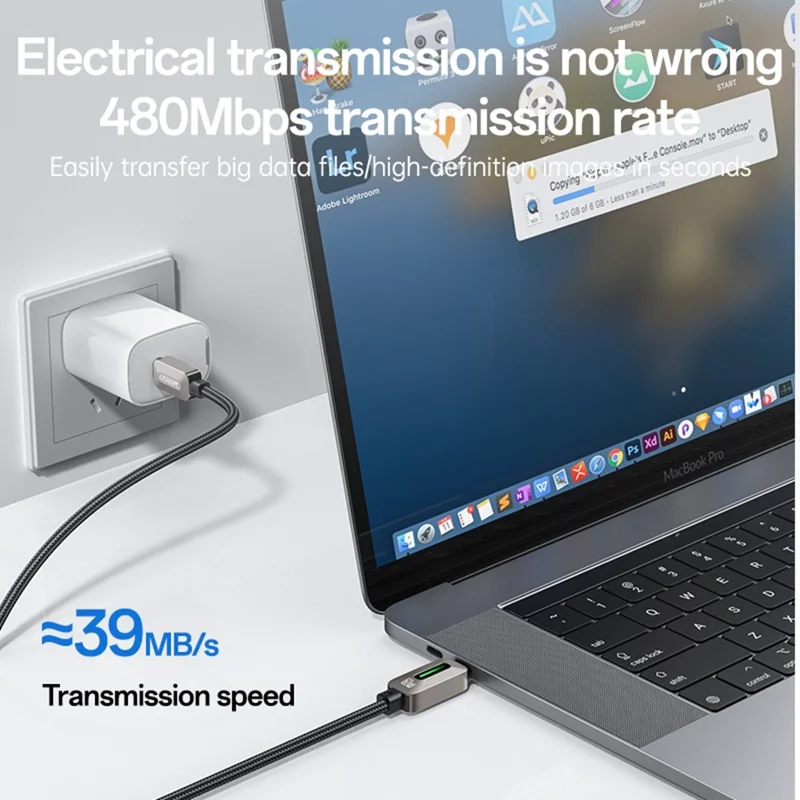 YESIDO TYPE C TO TYPE C 60W CABLE GREY CA198 thumbnail 16
