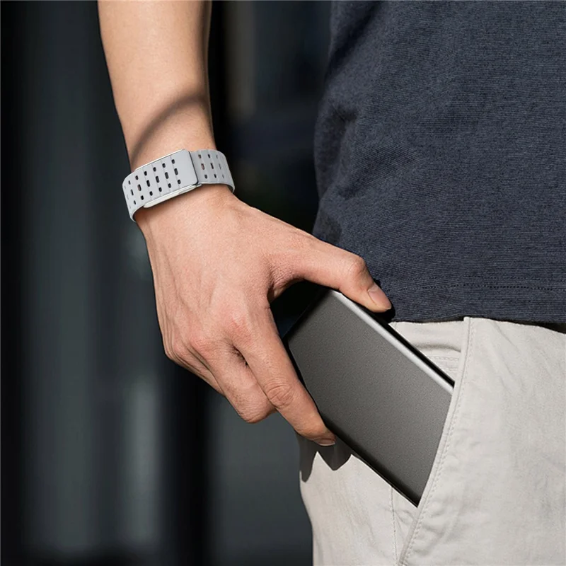 WHOOP 5.0 BREATHABLE MAGNETIC WRIST BAND STRAP LIGHT GRAY thumbnail 9