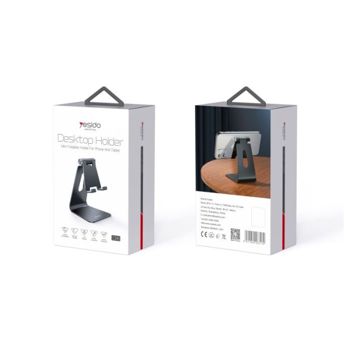 YESIDO MINI FOLDABLE DESKTOP STAND BLACK C96 thumbnail 4