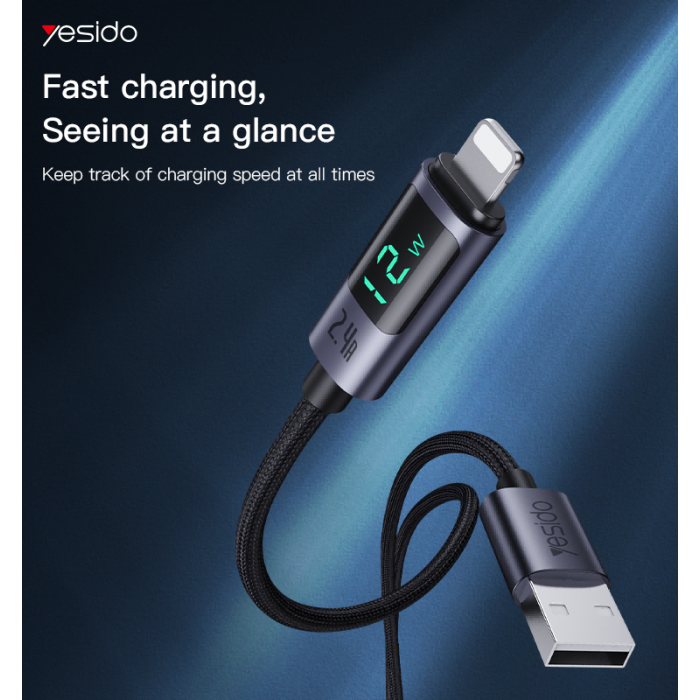 YESIDO USB A TO LIGHTNING CALE 12W GREY CA137L thumbnail 10