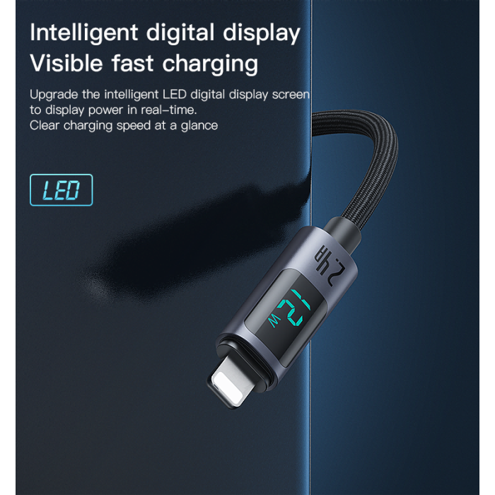 YESIDO USB A TO LIGHTNING CALE 12W GREY CA137L thumbnail 8