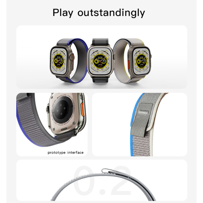 YESIDO APPLE WATCH TRAIL LOOP BAND 49MM GREEN GRAY WB25 thumbnail 8