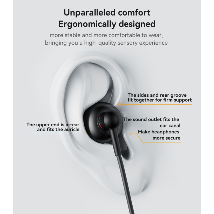 YESIDO ALUMINIUM ALLOY LIGHTNING WIRED EARPHONE BLACK YH48 thumbnail 8