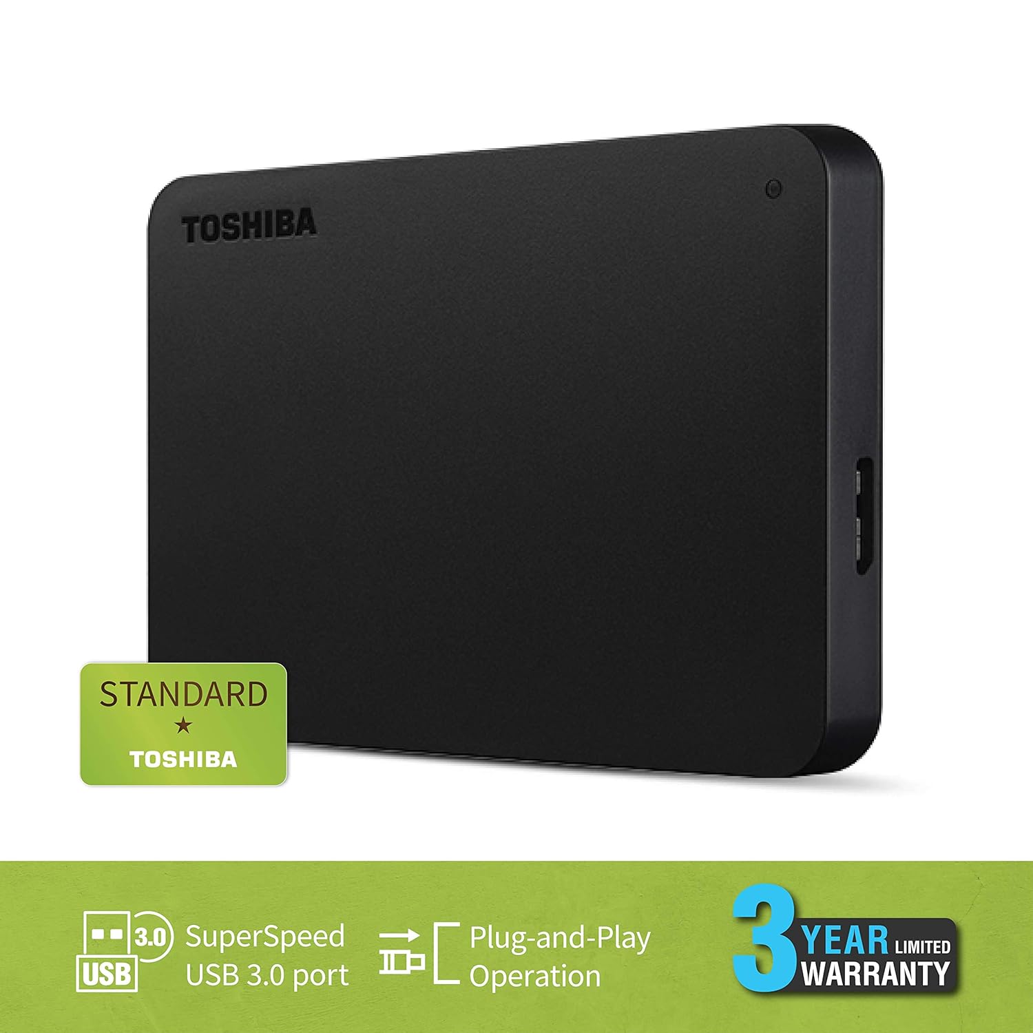 TOSHIBA CANVIO BASICS EXTERNAL HARD DRIVE 1TB BLACK HDTB510EK3AA thumbnail 8