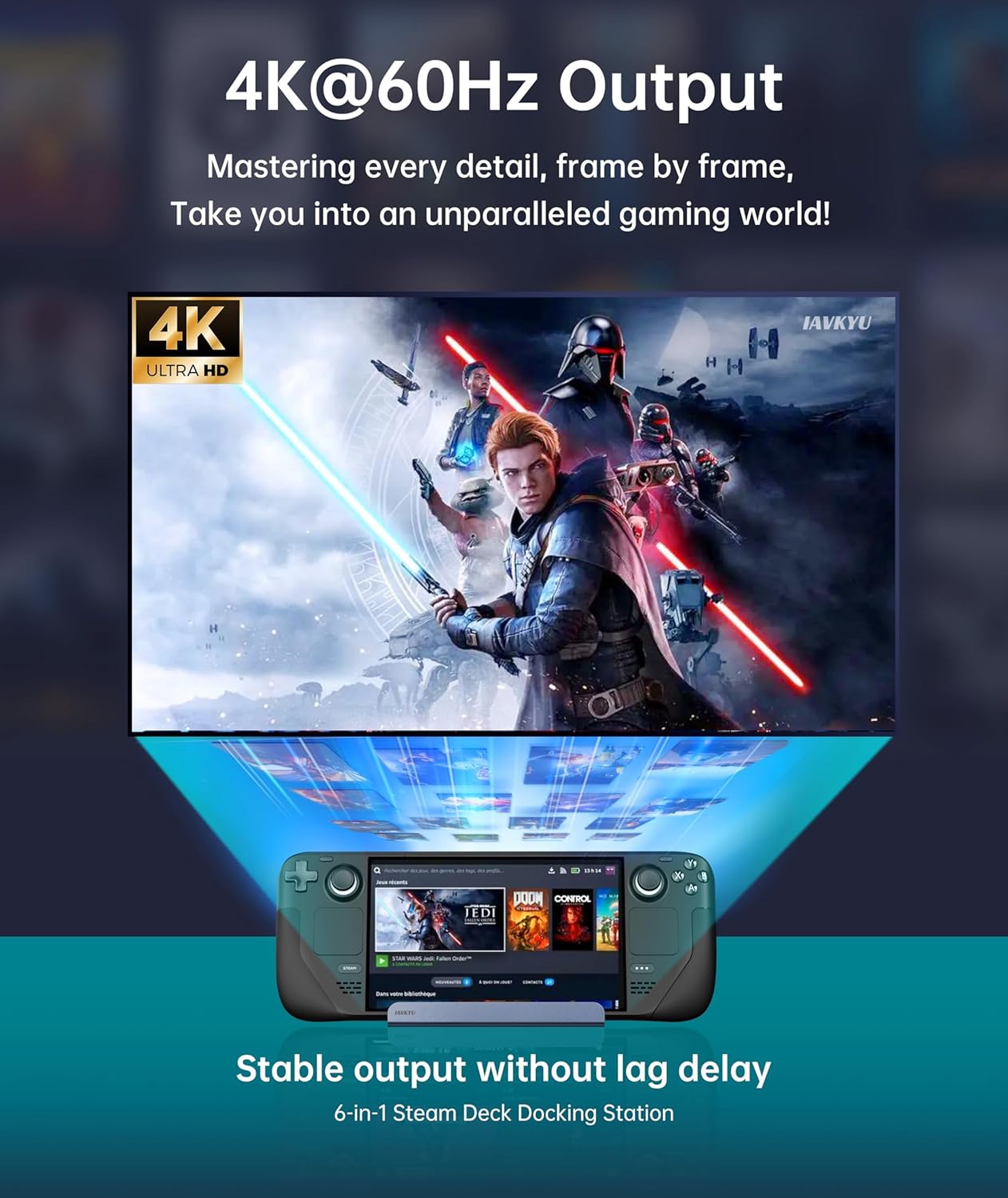 DOCKING STATION COMPATIBLE WITH STEAM DECK WITH PD+HDMI+USB 3.0 ETHERNET HC-86E thumbnail 10