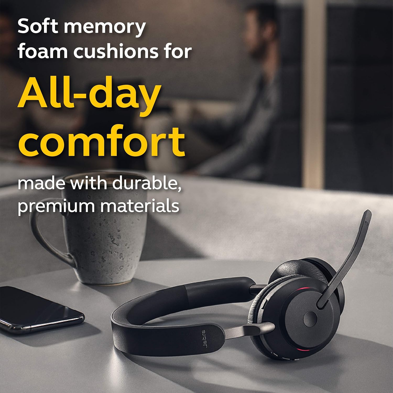 JABRA EVOLVE 2 65MS STEREO WIRELESS HEADSET USB A BLACK 26599-999-999 thumbnail 10