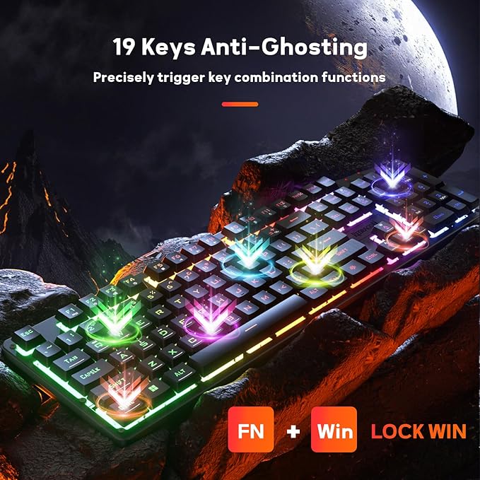 REDRAGON NETHERBANE RGB WIRED GAMING MEMBRANE KEYBOARD BLACK K521-RGB thumbnail 11