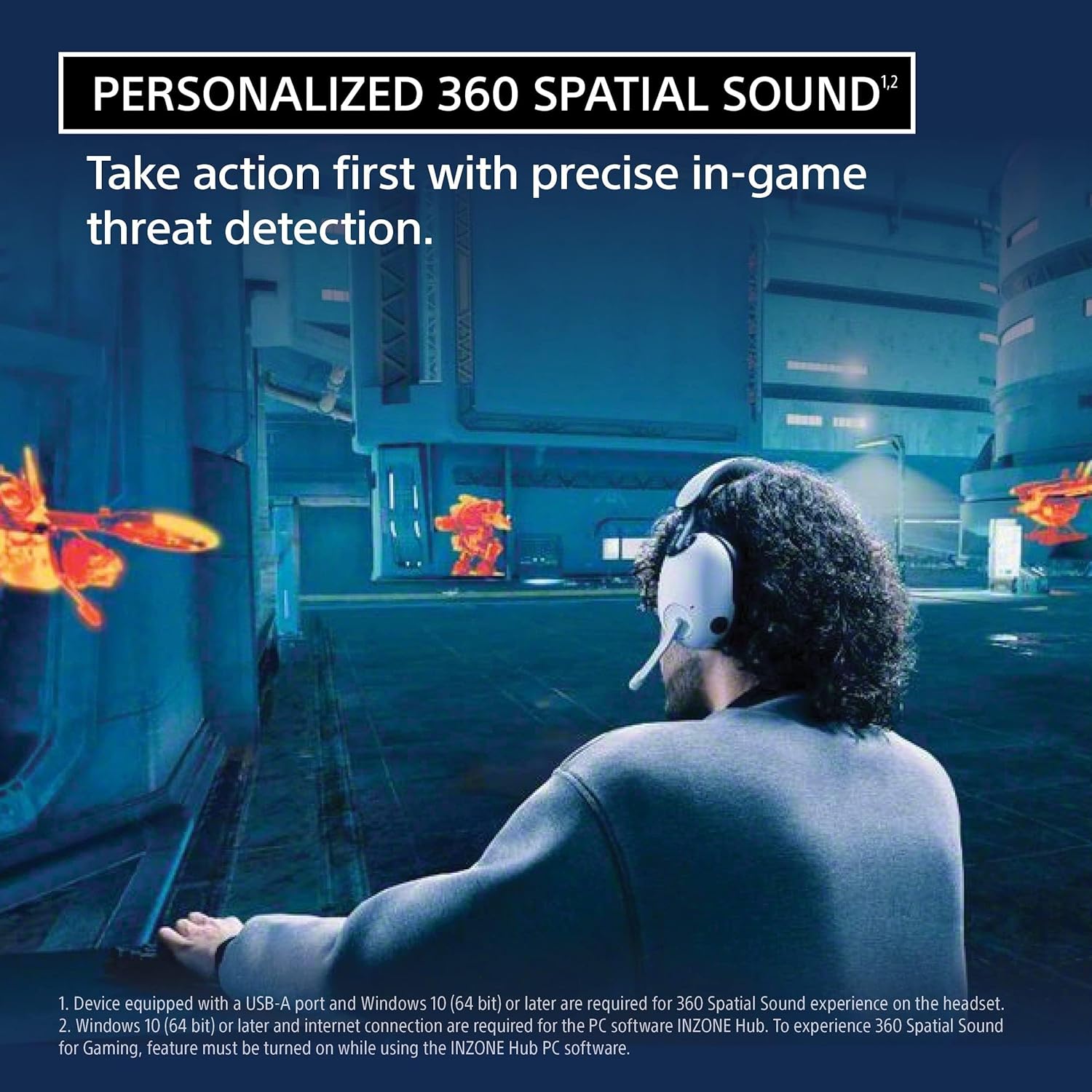 SONY INZONE H9 WIRELESS NOISE CANCELING GAMING HEADSET PS5 WHITE WH-G900N thumbnail 3