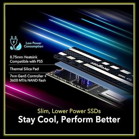 ADDLINK G55H M2 2280 PCIE GEN5 NVME GEN 5X4 1TB SSD WITH HEATSINK BLACK AD1TBG55HM2P thumbnail 10
