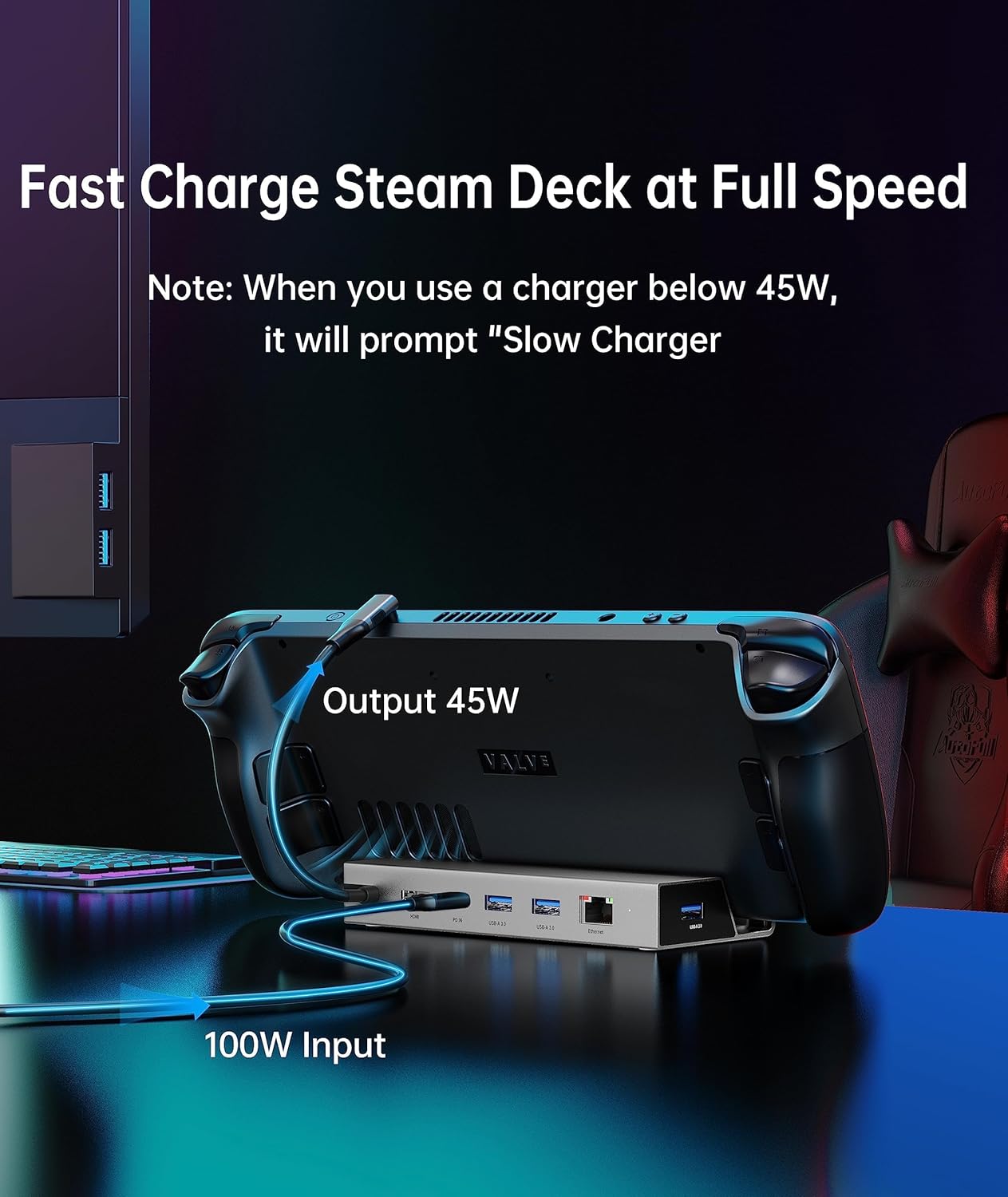 DOCKING STATION COMPATIBLE WITH STEAM DECK WITH PD+HDMI+USB 3.0 ETHERNET HC-86E thumbnail 13