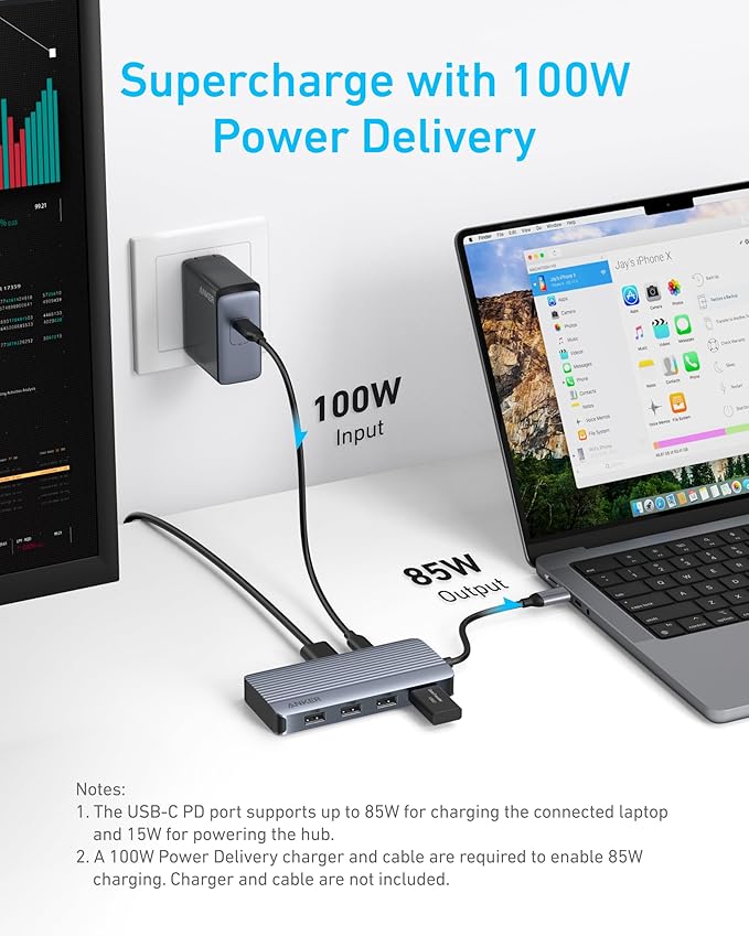 ANKER USB C HUB 7 IN 1 DUAL DISPLAY GRAY A8374AA1 thumbnail 10