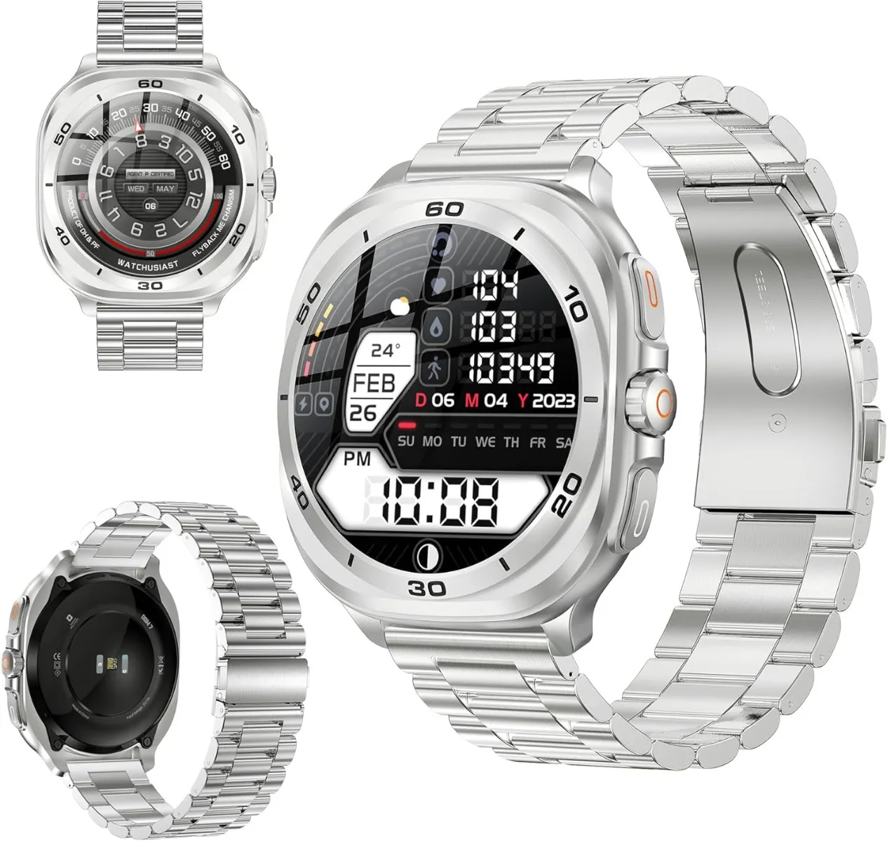 SWISS MILITARY DOM 7 SILVER FRAME WITH SILVER STAINLESS STEEL STRAP SM-WCH-DOM7-SILF-SILSTL thumbnail 13