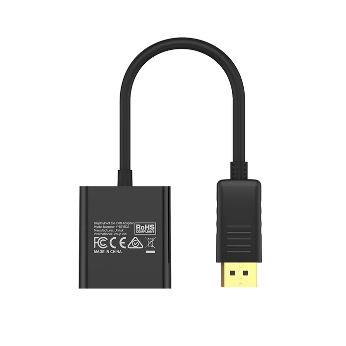 UNITEK DISPLAY PORT TO HDMI ADAPTER BLACK Y-5118DA thumbnail 9