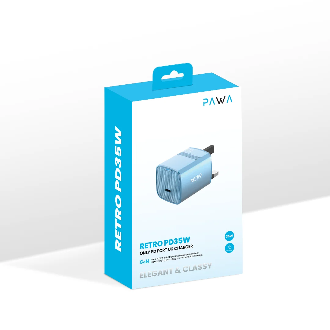 PAWA RETRO PD35W ONLY PD PORT UK CHARGER BLUE TITANIUM PW-TCRT35UK-BLTT thumbnail 7