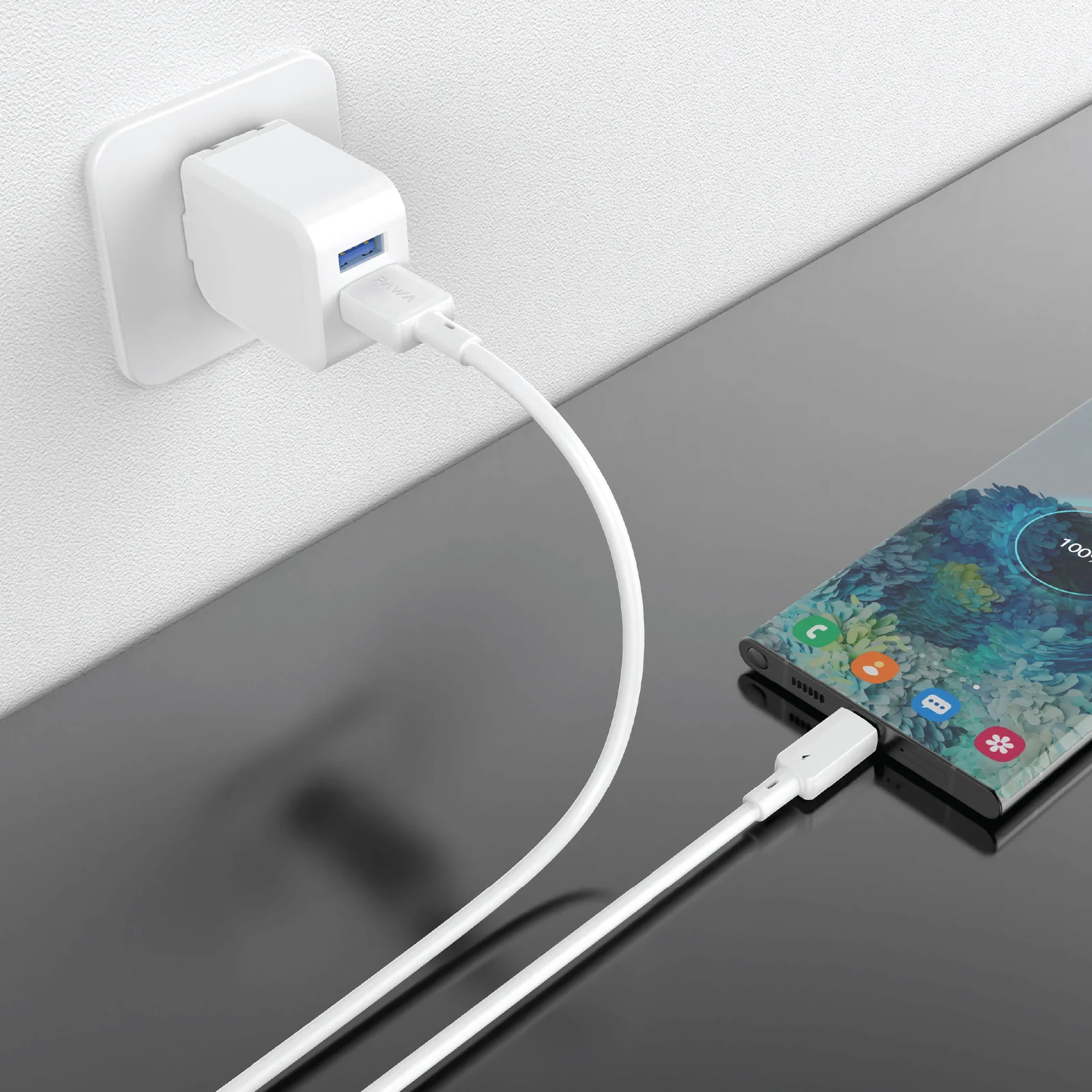 PAWA 3A USB A TO TYPE C QUICK CHARGING PVC CABLE 1.2M PW122 WHITE PW-BDC312AT-WH thumbnail 9