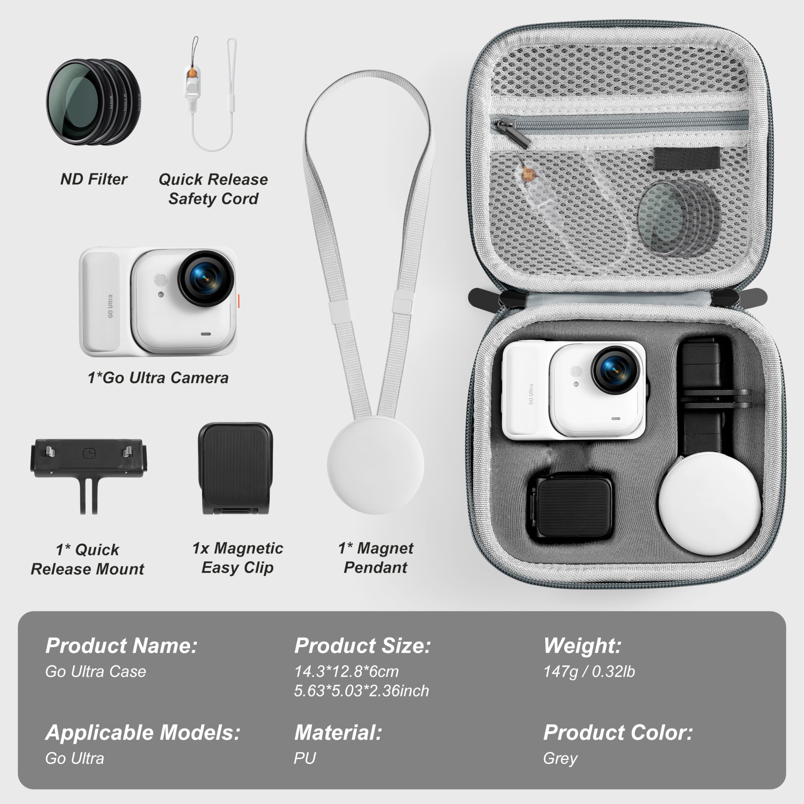 INSTA360 GO ULTRA STORAGE BAG GRAY thumbnail 10