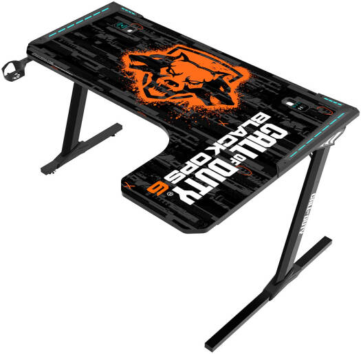 GAMEON CALL OF DUTY RGB FLOWING LIGHT GAMING DESK WITH TABLE MOUSE PAD BLKOPS6-RAPTOR-R thumbnail 9